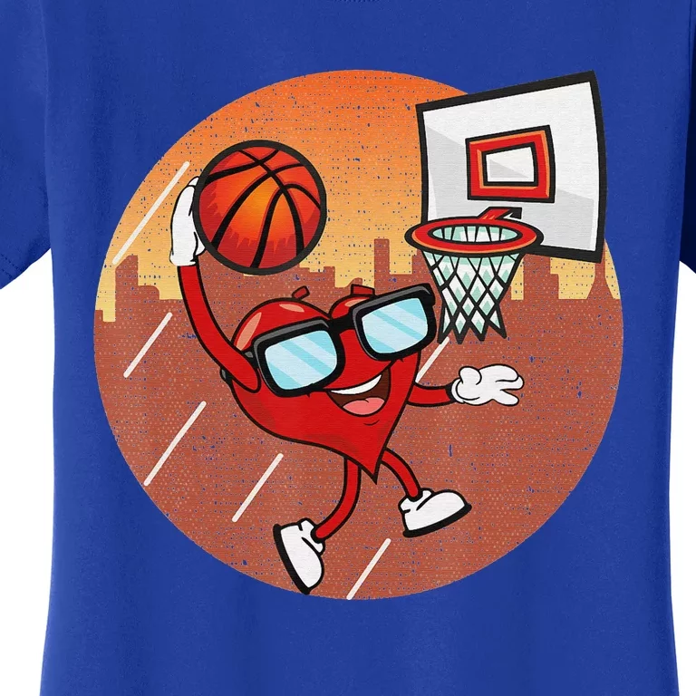 Valentines Day Basketball Heart Dunking Ball Women's T-Shirt