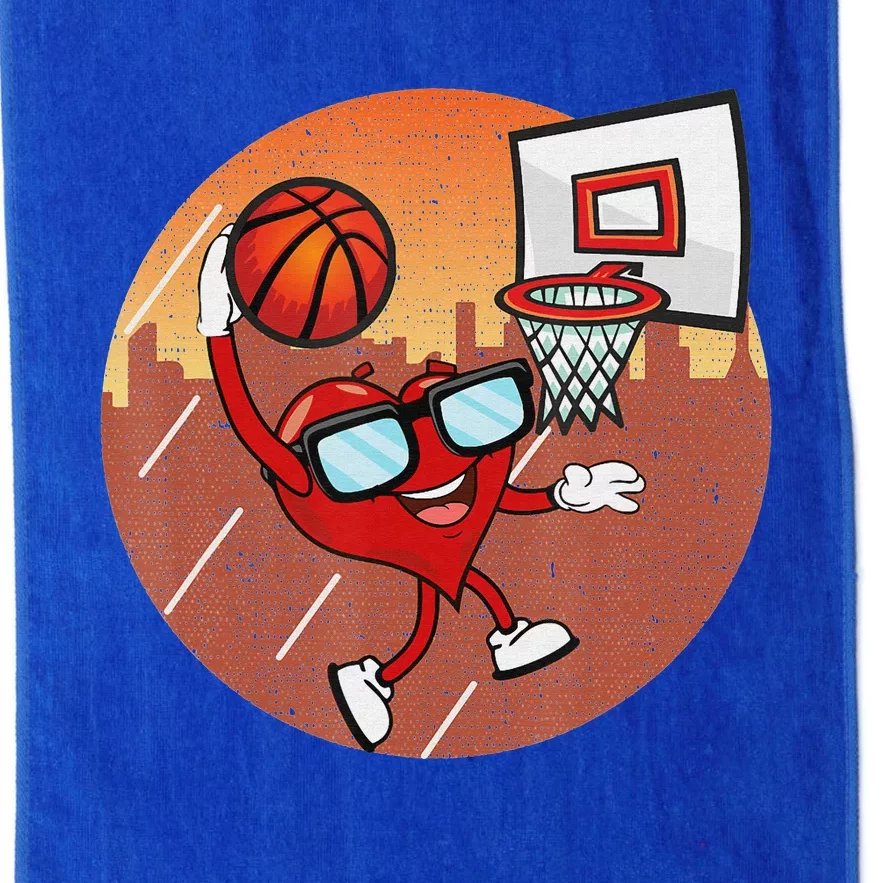 Valentines Day Basketball Heart Dunking Ball Platinum Collection Golf Towel