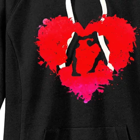 Valentine's Day Boxing Heart Cute Sport Lover Women's Fleece Hoodie