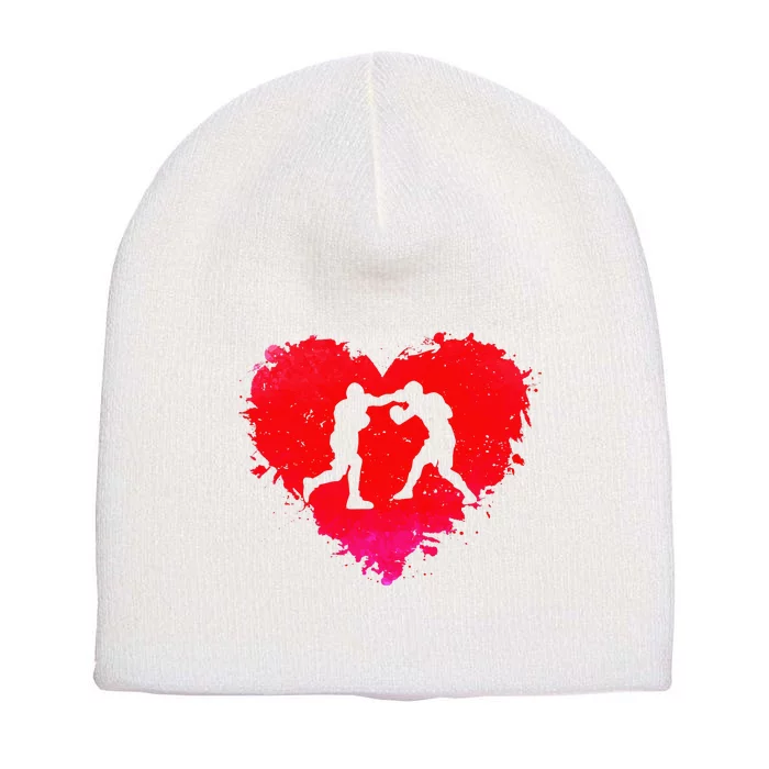 Valentine's Day Boxing Heart Cute Sport Lover Short Acrylic Beanie