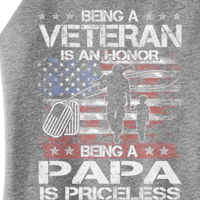 Veterans Day Being A Veteran Is An Honor Papa Is Priceless Cute Gift Women’s Perfect Tri Rocker Tank