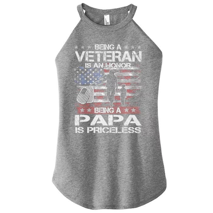 Veterans Day Being A Veteran Is An Honor Papa Is Priceless Cute Gift Women’s Perfect Tri Rocker Tank