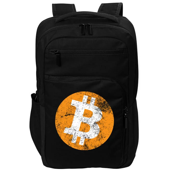 Vintage Distressed Bitcoin Logo Impact Tech Backpack