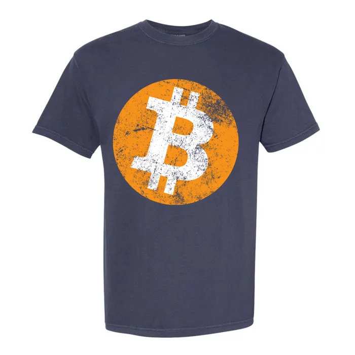 Vintage Distressed Bitcoin Logo Garment-Dyed Heavyweight T-Shirt