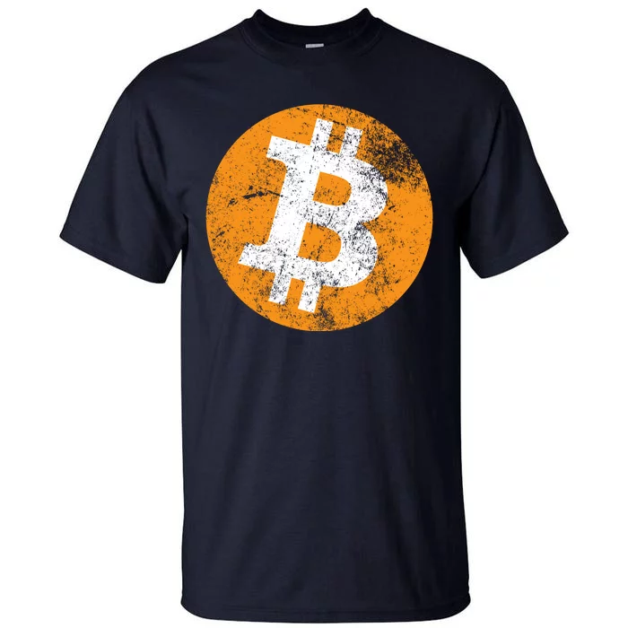 Vintage Distressed Bitcoin Logo Tall T-Shirt