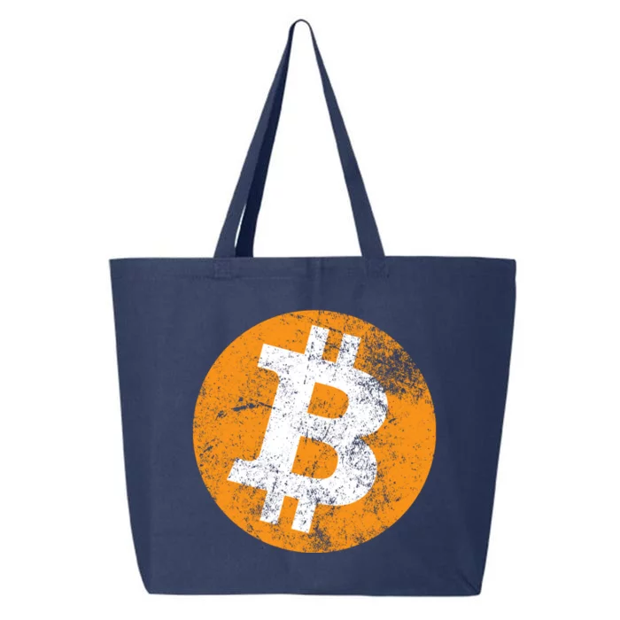 Vintage Distressed Bitcoin Logo 25L Jumbo Tote