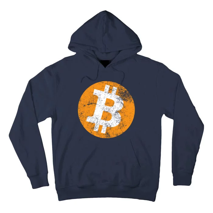 Vintage Distressed Bitcoin Logo Tall Hoodie