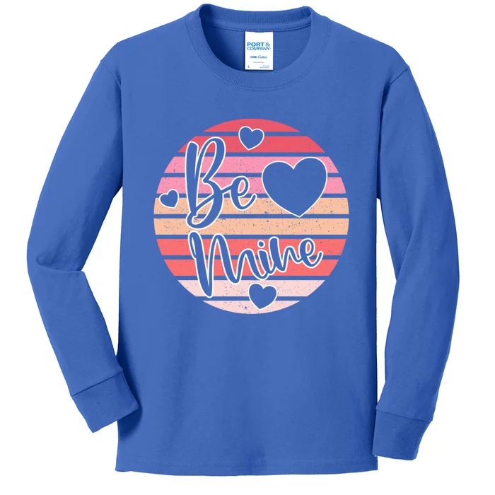 Valentines Day Be Mine Cute Hearts Lover Gift Kids Long Sleeve Shirt