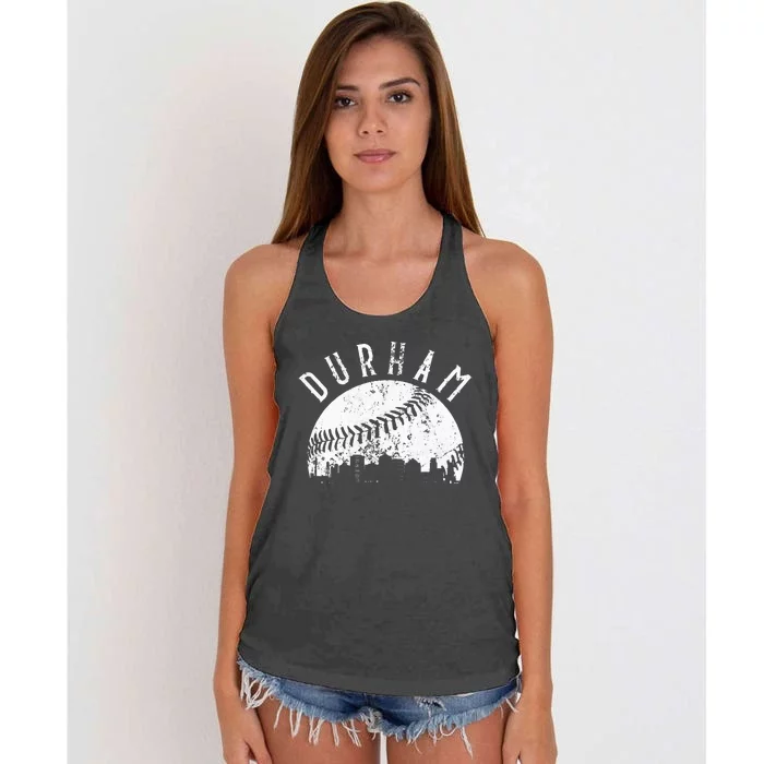 Vintage Durham Baseball Skyline Apparel Women's Knotted Racerback Tank