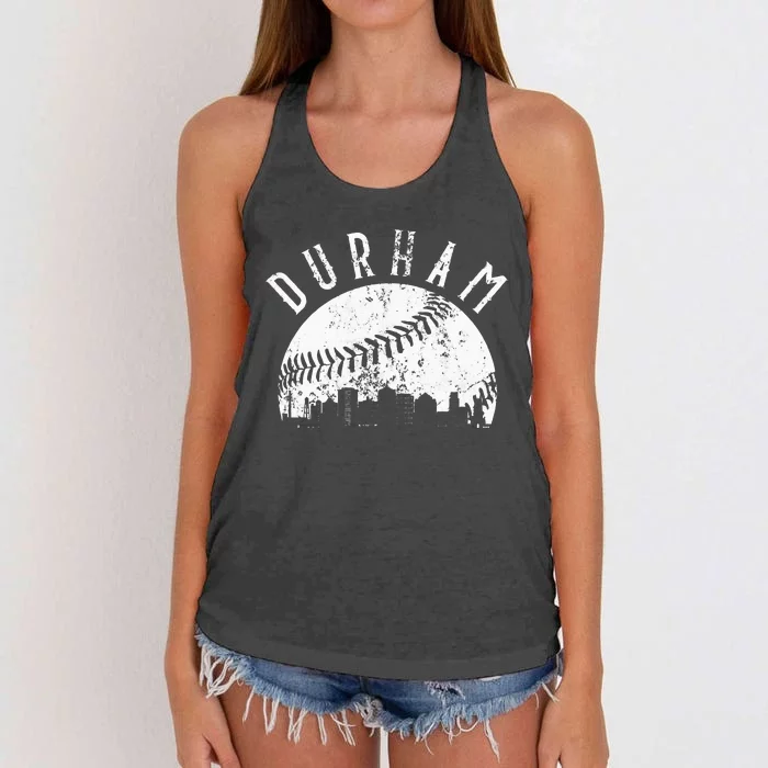 Vintage Durham Baseball Skyline Apparel Women's Knotted Racerback Tank