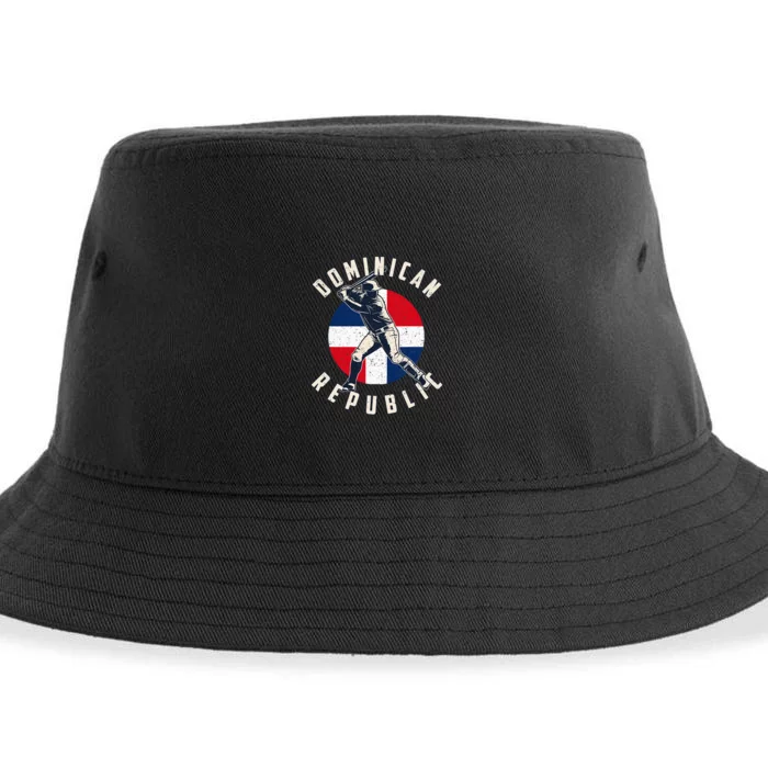 Vintage Dominican Baseball Batter Dominican Sustainable Bucket Hat