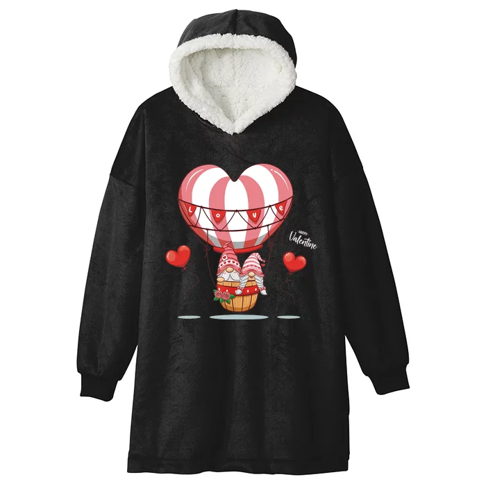 Valentines Day Balloon With Gnome Baby Boy Valentines Day Hooded Wearable Blanket