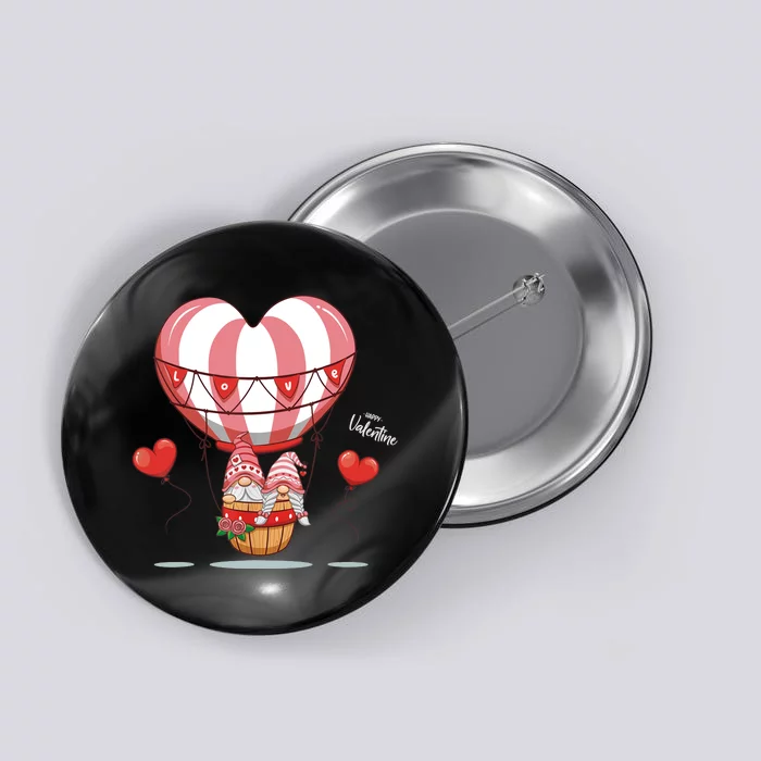 Valentines Day Balloon With Gnome Baby Boy Valentines Day Button