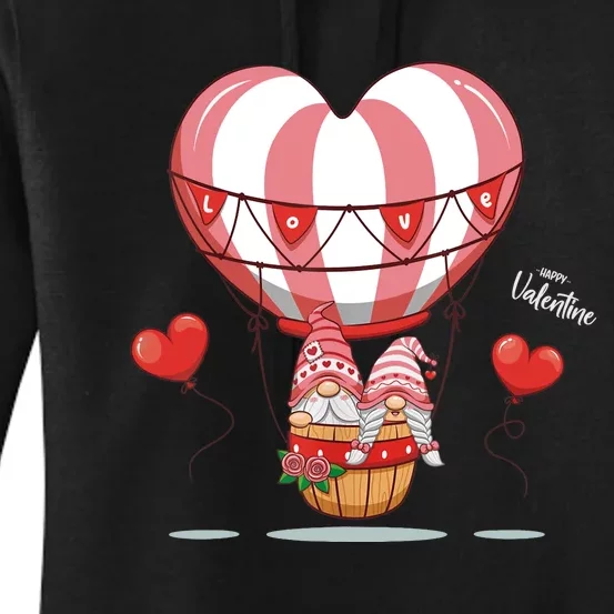 Valentines Day Balloon With Gnome Baby Boy Valentines Day Women's Pullover Hoodie