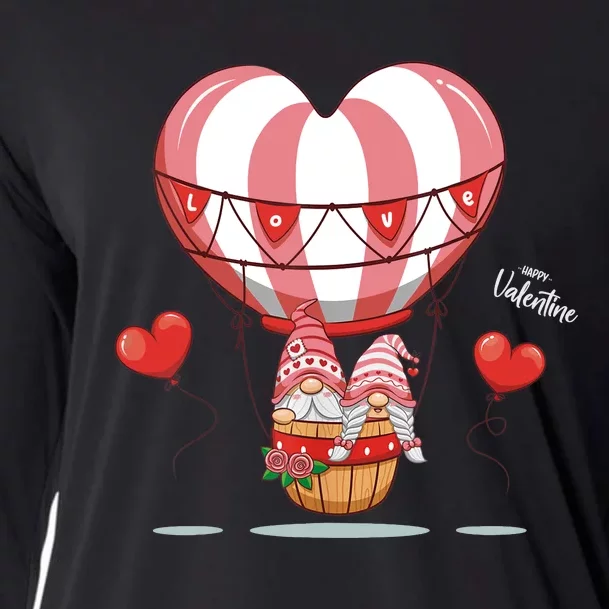 Valentines Day Balloon With Gnome Baby Boy Valentines Day Cooling Performance Long Sleeve Crew