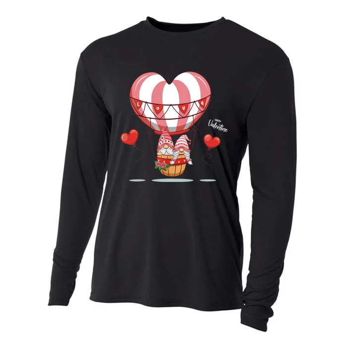 Valentines Day Balloon With Gnome Baby Boy Valentines Day Cooling Performance Long Sleeve Crew