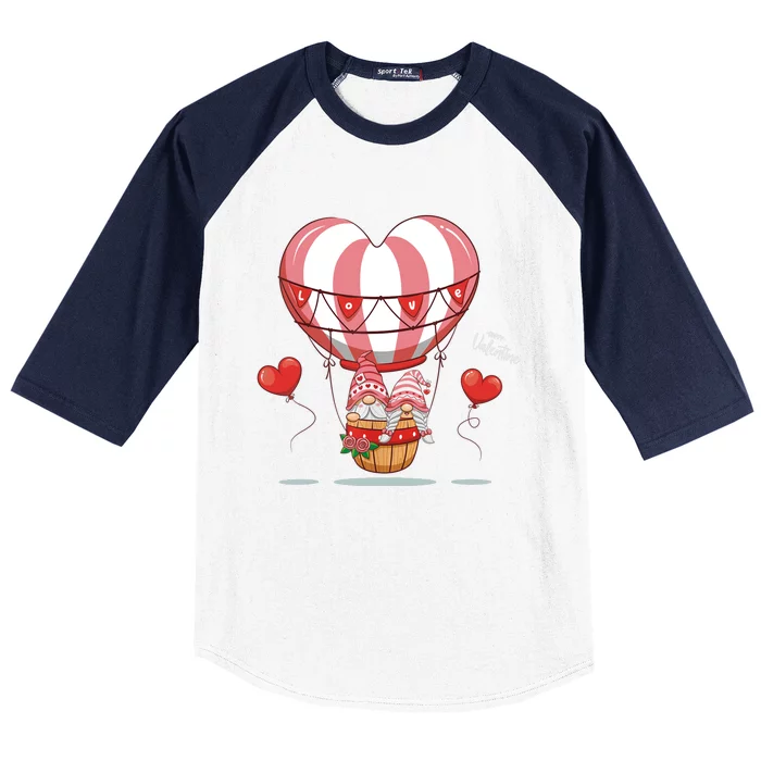 Valentines Day Balloon With Gnome Baby Boy Valentines Day Baseball Sleeve Shirt