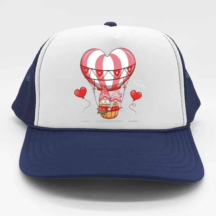 Valentines Day Balloon With Gnome Baby Boy Valentines Day Trucker Hat