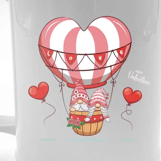 Valentines Day Balloon With Gnome Baby Boy Valentines Day Front & Back Beer Stein