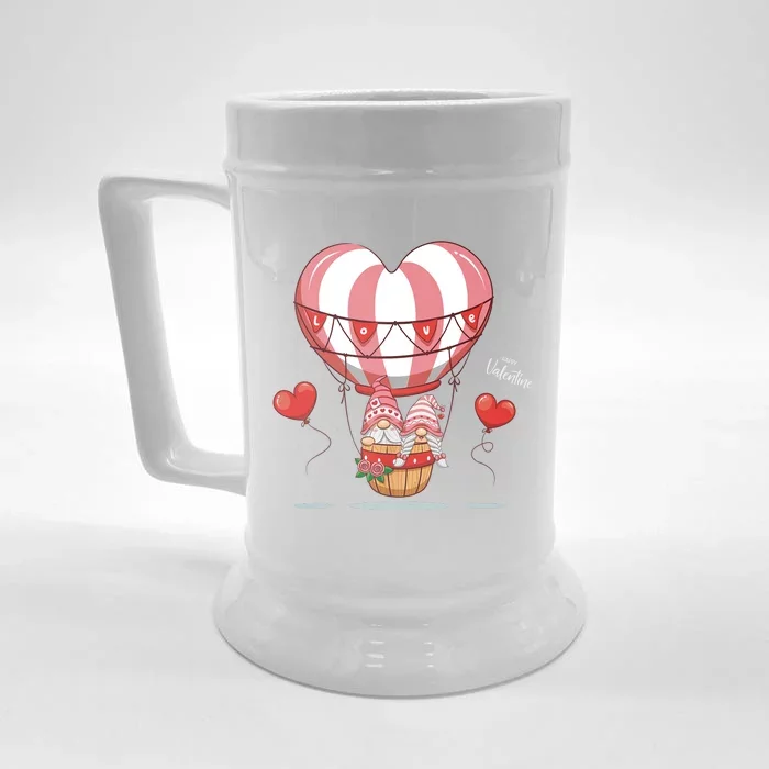 Valentines Day Balloon With Gnome Baby Boy Valentines Day Front & Back Beer Stein