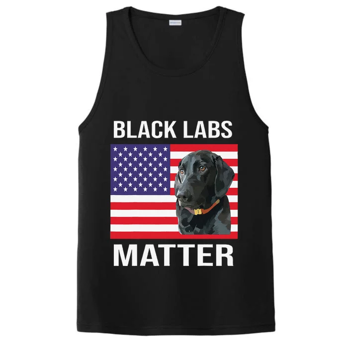 Veterans Day Black Labs Lives Matter Parody Labrador Dog Performance Tank