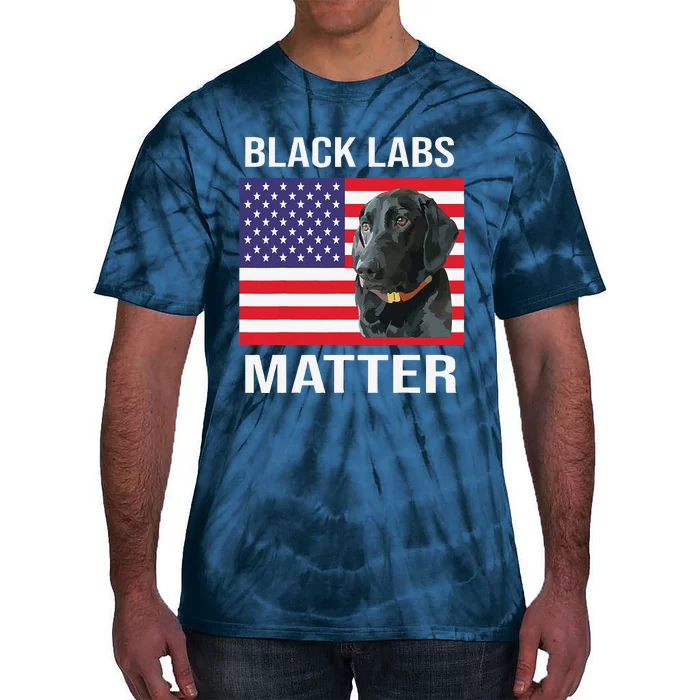 Veterans Day Black Labs Lives Matter Parody Labrador Dog Tie-Dye T-Shirt