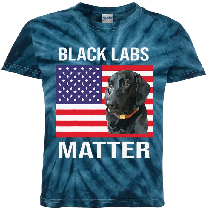 Veterans Day Black Labs Lives Matter Parody Labrador Dog Kids Tie-Dye T-Shirt