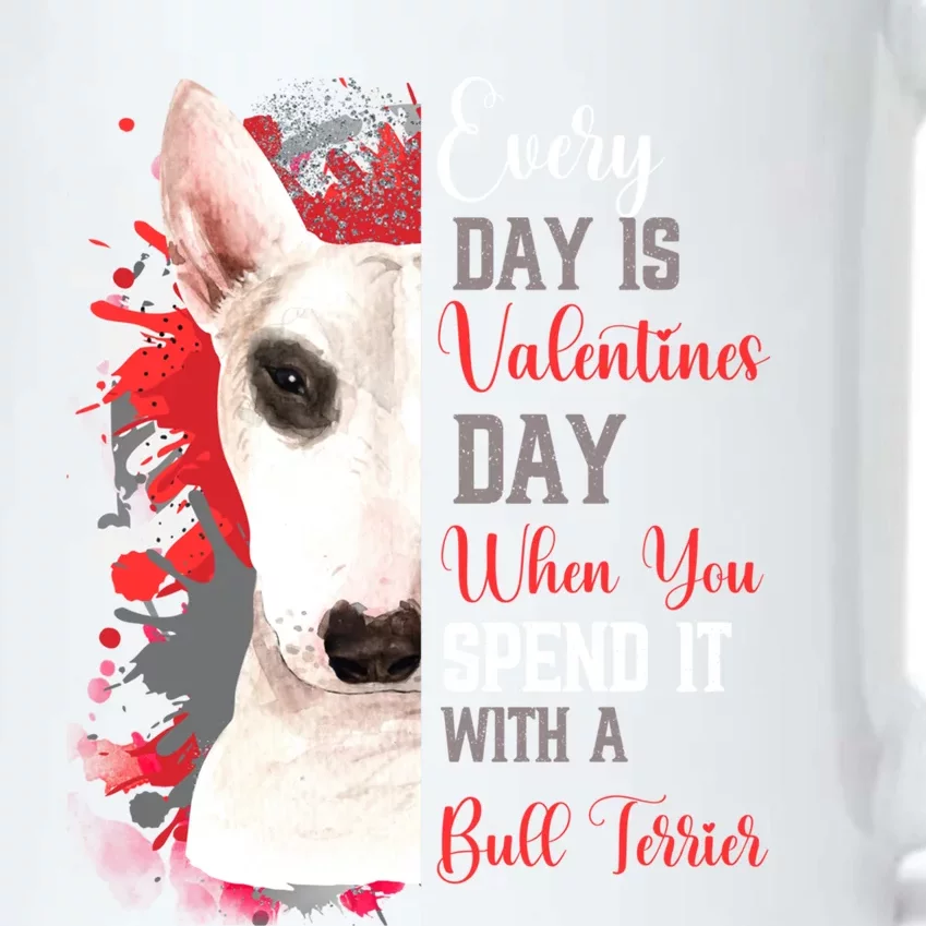 Valentines Day Bull Terrier Mom Mother White Bull Puppy Gift Black Color Changing Mug