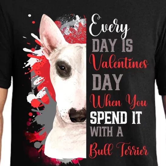 Valentines Day Bull Terrier Mom Mother White Bull Puppy Gift Pajama Set