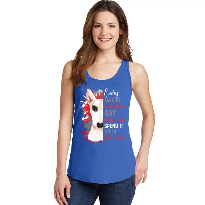 Valentines Day Bull Terrier Mom Mother White Bull Puppy Gift Ladies Essential Tank