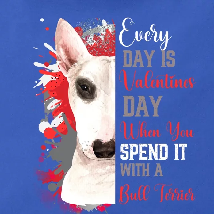 Valentines Day Bull Terrier Mom Mother White Bull Puppy Gift Zip Tote Bag