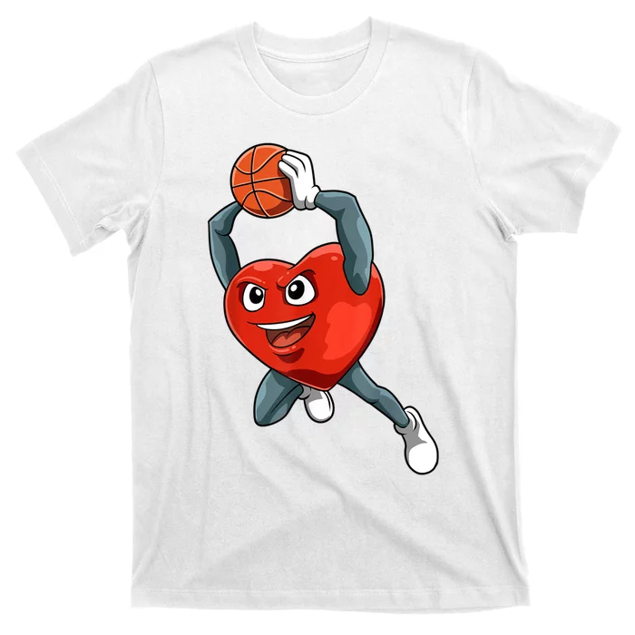 ValentineS Day Basketball Heart Basketball Valentines T-Shirt