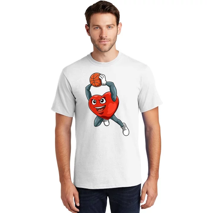 ValentineS Day Basketball Heart Basketball Valentines Tall T-Shirt