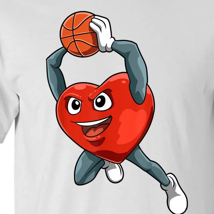 ValentineS Day Basketball Heart Basketball Valentines Tall T-Shirt