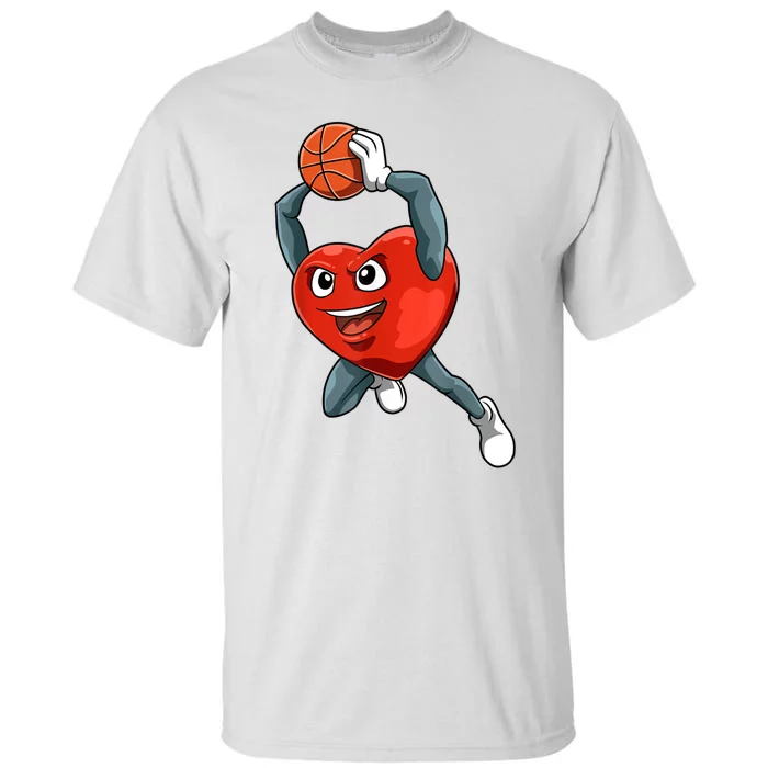 ValentineS Day Basketball Heart Basketball Valentines Tall T-Shirt