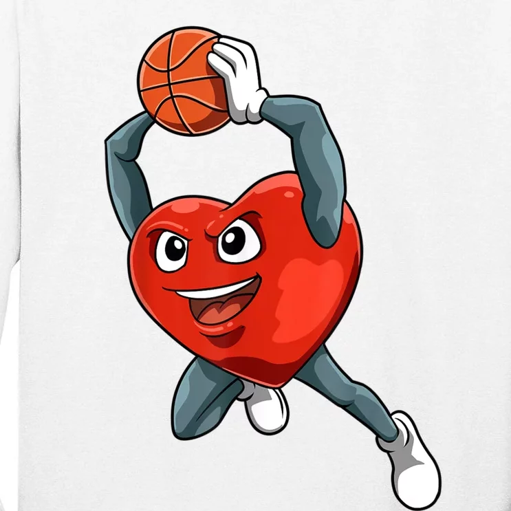 ValentineS Day Basketball Heart Basketball Valentines Tall Long Sleeve T-Shirt