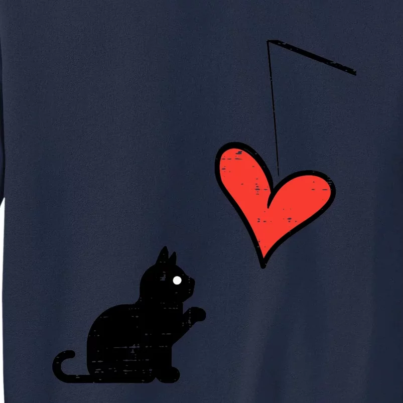 Valentines Day Black Cat Heart Toy Wo Girl Toddlers Tall Sweatshirt