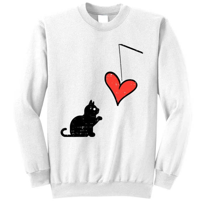 Valentines Day Black Cat Heart Toy Wo Girl Toddlers Sweatshirt