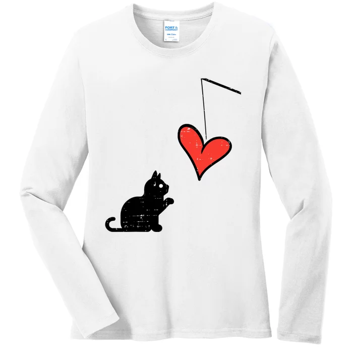 Valentines Day Black Cat Heart Toy Wo Girl Toddlers Ladies Long Sleeve Shirt