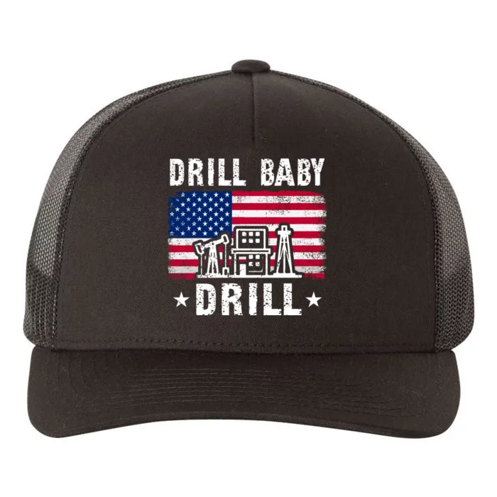 Vintage Drill Baby Drill Trump 2024 4th Of July Political Yupoong Adult 5-Panel Trucker Hat