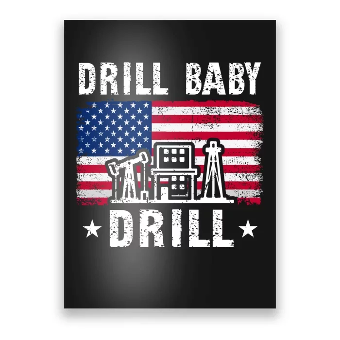 Vintage Drill Baby Drill Trump 2024 4th Of July Political Poster