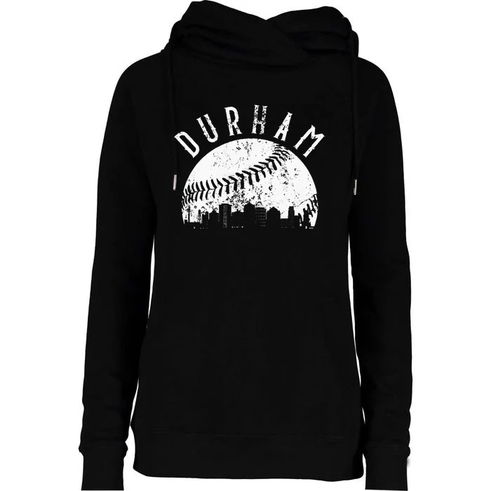 Vintage Durham Baseball Skyline Apparel Womens Funnel Neck Pullover Hood