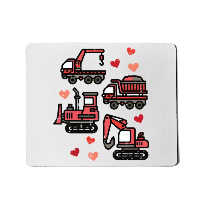 Valentines Day Construction Trucks Funny Mousepad