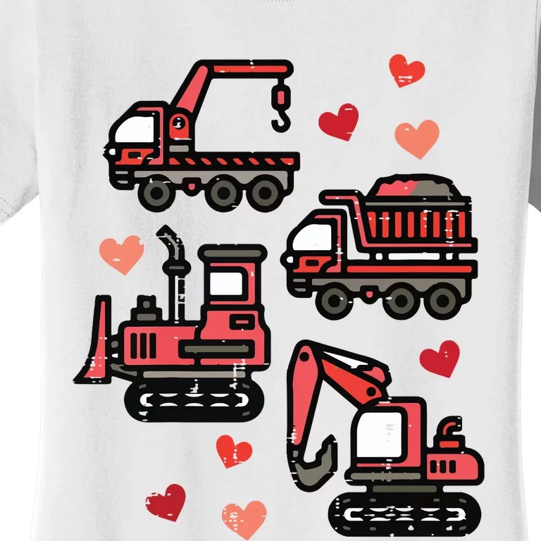 Valentines Day Construction Trucks Funny Women's T-Shirt