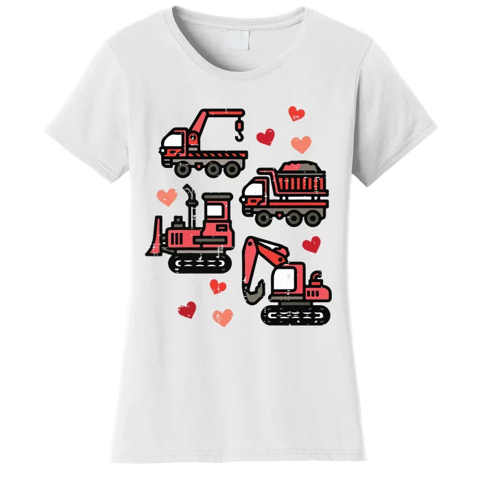 Valentines Day Construction Trucks Funny Women's T-Shirt