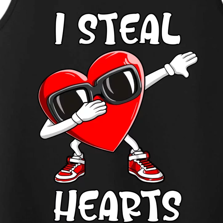 Valentines Day Cool Gift Love Dabbing Heart Great Gift Performance Tank