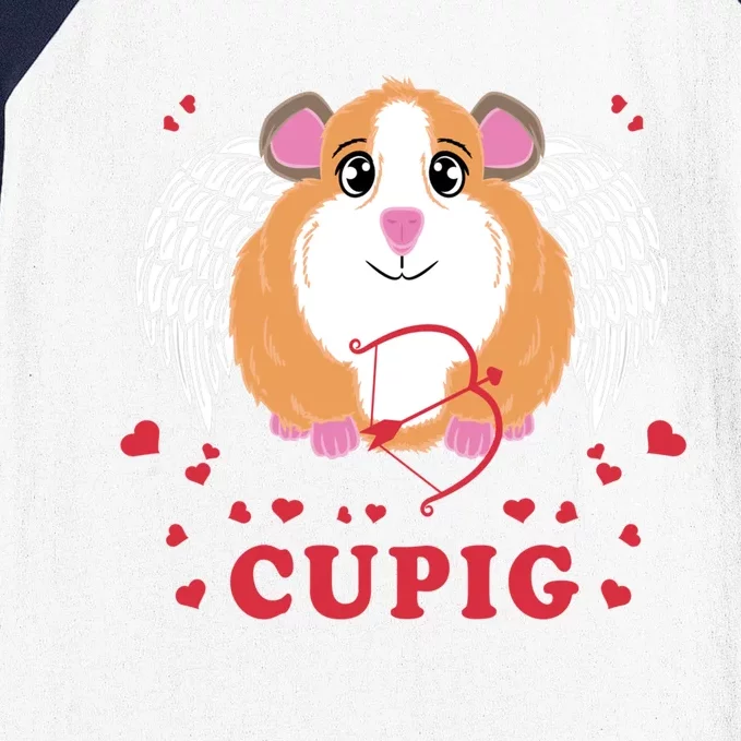 Valentine's Day Cupig Gift Cute Guinea Pig Lover Cupid Pun Gift Baseball Sleeve Shirt