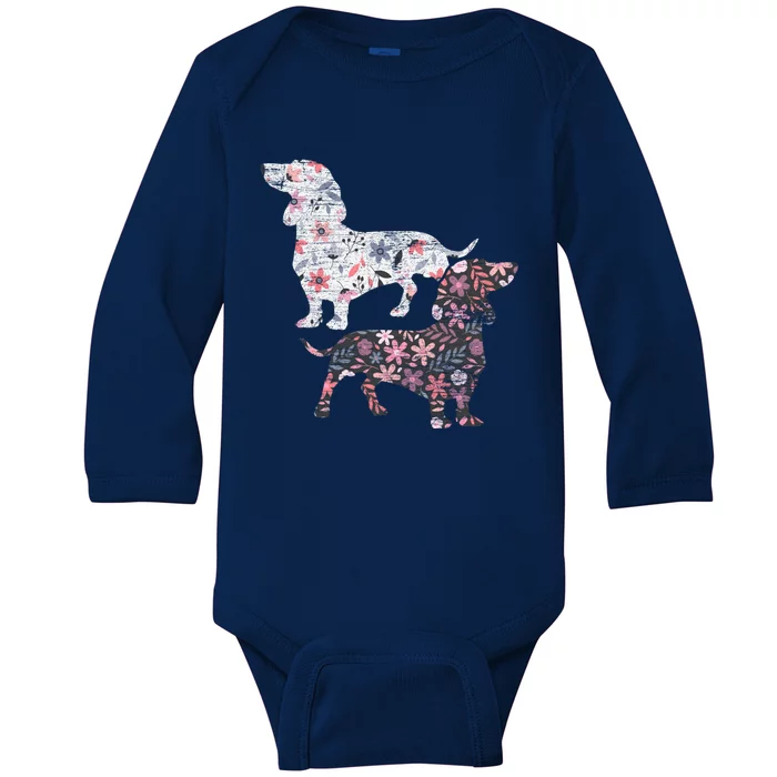 Vintage Dachshund Cool Gift Baby Long Sleeve Bodysuit