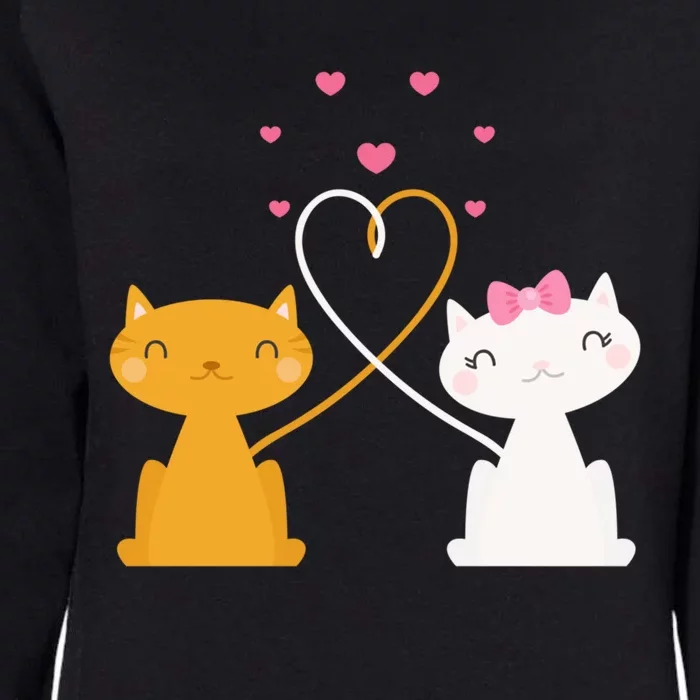 Valentine's Day Cat Kitten Couple Heart Tail Kitty In Love Gift Womens California Wash Sweatshirt