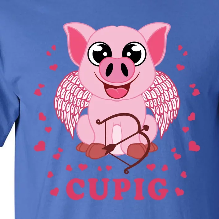 Valentine's Day Cupig Funny Gift Cute Pig Lover Cupid Pun Great Gift Tall T-Shirt